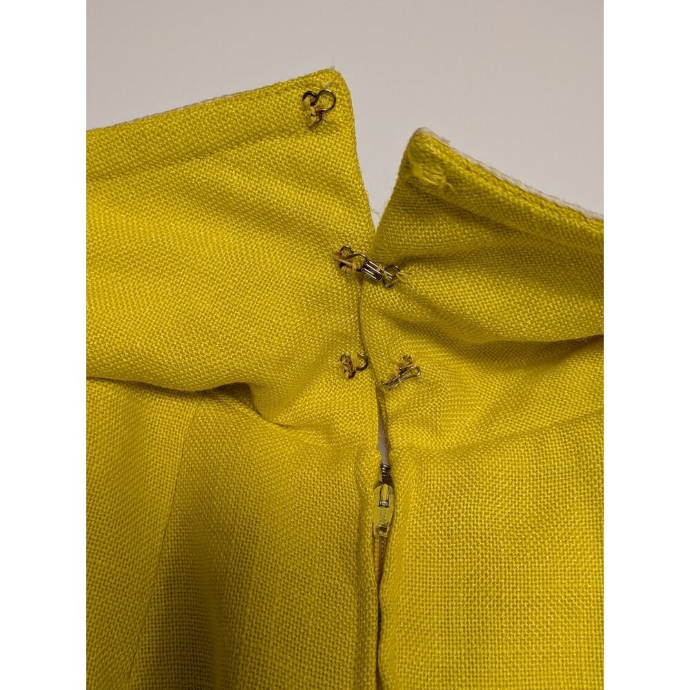 Vintage Sailor Dress 60s 70s Yellow USA Union Made Tweed XS - Picture 11 of 11